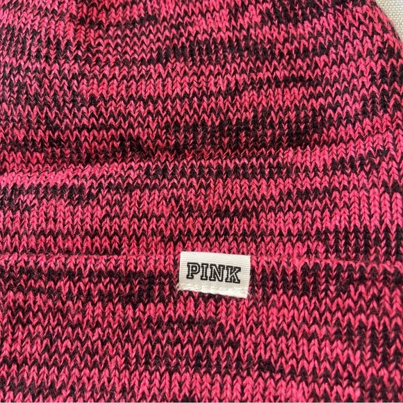 Victoria’s Secret Pink Beanie Winter Hat Spacedye Pink/Black One Size Fits All - Picture 2 of 5